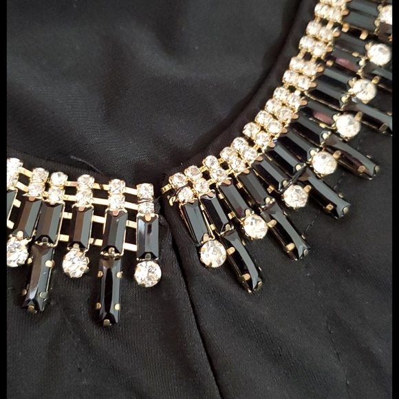 SANDIVA Black rhinestone neckline Bolero Evening jacket Capelet Shawl Small NWT - Picture 8 of 8